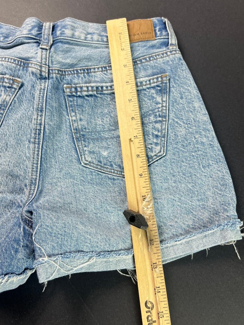 American Eagle Shorts Women's 25* Mom Blue Faded Cuffed Distressed Denim Tag 0 - Picture 10 of 16